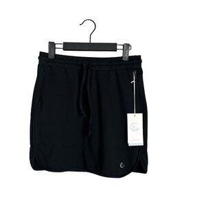 NWT Calme by Johnny Was‎ Terry Commuter Short Skirt Athletic Black Pockets XS